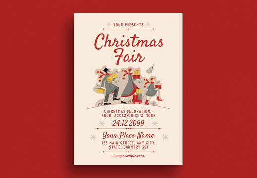 Retro Mid Century Christmas Fair Event Flyer