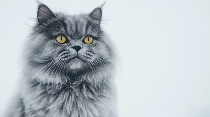 Grey Cat with Bright Yellow Eyes
