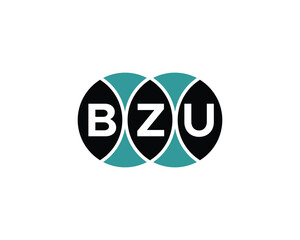 BZU logo design vector template. BZU