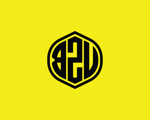 BZU logo design vector template. BZU