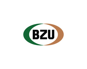 BZU logo design vector template. BZU