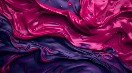 Obraz premium Abstract fluid art in vibrant pink and purple hues.
