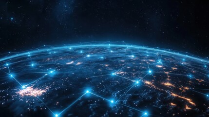 Obraz premium Global Network Connections Visualization