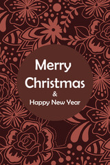 Christmas invitation card with batik motif