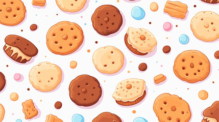 Delightful Seamless Cookies Background Illustration