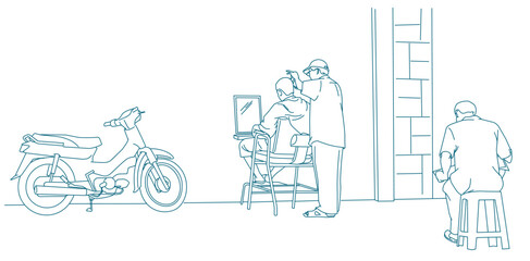 Barber who doesn't have a shop have to work on street.