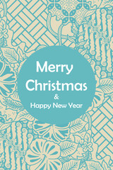 Christmas invitation card with batik motif