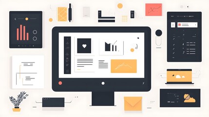 A desktop interface showing a minimalist graphic design app layout