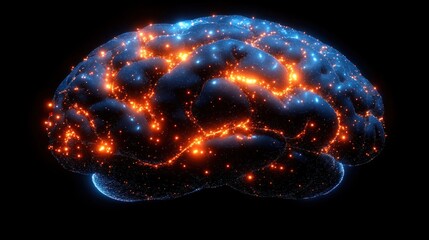 Fototapeta premium Glowing Brain: Neural Networks and Connections