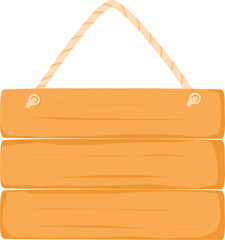 Handdrawn wooden signboard illustration