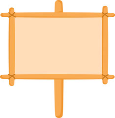 Handdrawn wooden signboard illustration