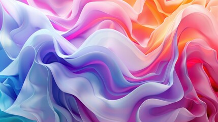 Obraz premium Abstract 3D Render. Colorful Background Design with Soft, Wavy Waves. Modern Abstract Wave Background