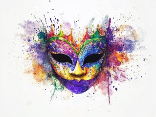Mardi Gras Digital Watercolor Background