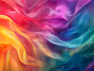 Obraz premium Holographic neon background ,Colorful psychedelic abstract. Pastel color waves for background