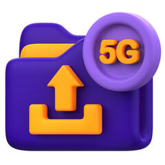 5G Data Upload 3D Icon