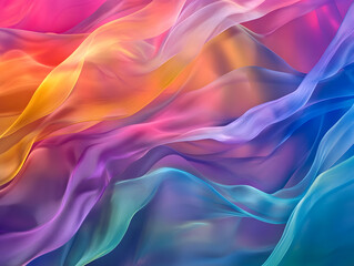 Obraz premium Holographic neon background ,Colorful psychedelic abstract. Pastel color waves for background