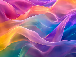 Holographic neon background ,Colorful psychedelic abstract. Pastel color waves for background