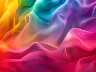 Fototapeta premium Holographic neon background ,Colorful psychedelic abstract. Pastel color waves for background
