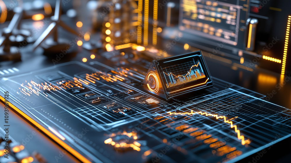 Poster Advanced control center with data visualization and analytics tools