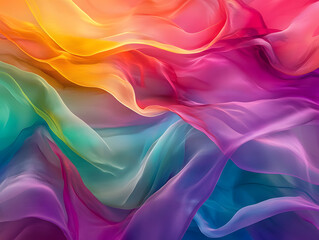 Obraz premium Holographic neon background ,Colorful psychedelic abstract. Pastel color waves for background