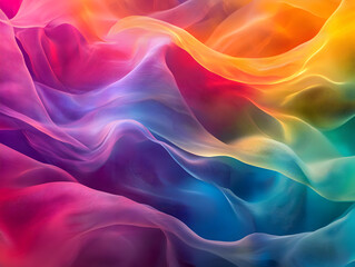 Obraz premium Holographic Background. Iridescent Fabric with Holographic Texture, Vibrant Abstract Background.