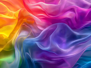 Fototapeta premium Holographic Background. Iridescent Fabric with Holographic Texture, Vibrant Abstract Background.