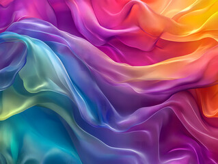 Obraz premium Holographic Background. Iridescent Fabric with Holographic Texture, Vibrant Abstract Background.