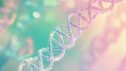 Obraz premium DNA helix background, HD. Green color with copy space for text. Science banner background.