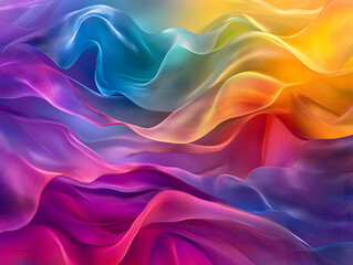 Obraz premium Holographic Background. Iridescent Fabric with Holographic Texture, Vibrant Abstract Background.