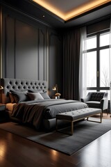 Dark Luxury Classic Bedroom Interior Design