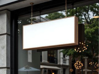 Fototapeta premium Fashion Store Signboard Mockup - Elegant and Customizable Design for Branding