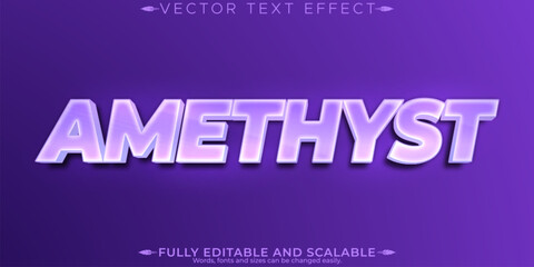 Amethyst editable text effect, editable gemstone and purple text style