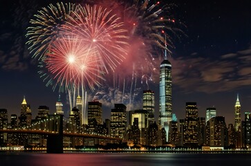 fireworks over the river