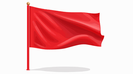 Obraz premium Simple Red Flag Isolated on White Cartoon Vector Illustration