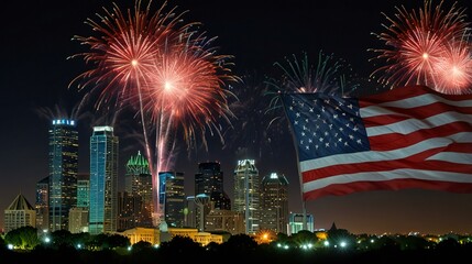 Fototapeta premium fireworks over the city