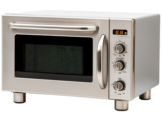 Modern Stainless Steel Microwave Oven with Digital Display and Knobs for Temperature Control Ideal for Kitchen Use and Meal Preparation