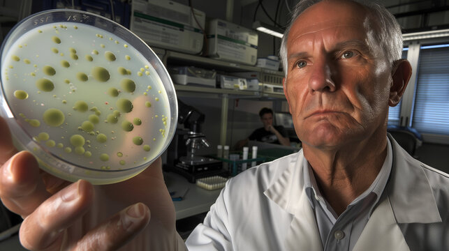 A Scientist in a Lab Coat Carefully Examining a Petri Dish Containing Cells, Symbolizing Longevity Research, with Blurred Scientific Equipment in the Background, Highlighting the Importance of Cellula