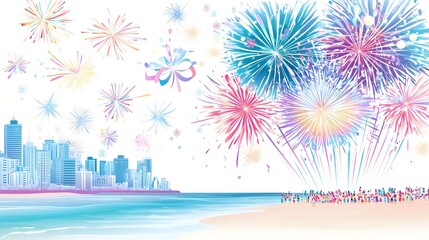 Fireworks over City Beach Celebration