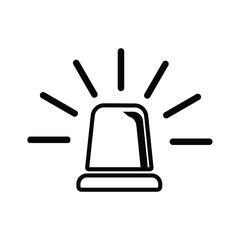 Siren vector icon set in black and red. Emergency flashers siren icon. emergency fire siren icon. Siren ambulance or police icon, Flasher.