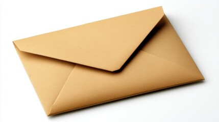 Closed Envelope on Pure White Background