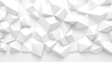 Obraz premium Abstract White Wallpaper: High-Resolution 3D Render of White Abstract Background with Low-Poly Geometric Shapes and Triangular Elements