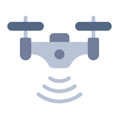 Drone flat icon showcasing a remote-controlled aerial device