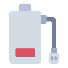 Obraz premium Low battery flat icon indicating a drained RC power source