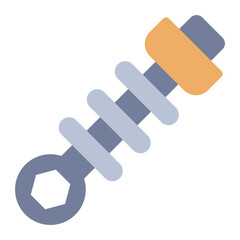 Suspension RC car flat icon with detailed shock absorber design