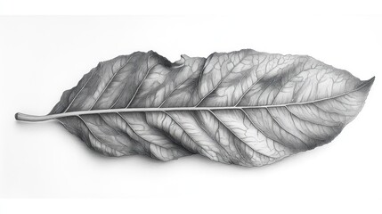 Detailed Leaf Pencil Drawing