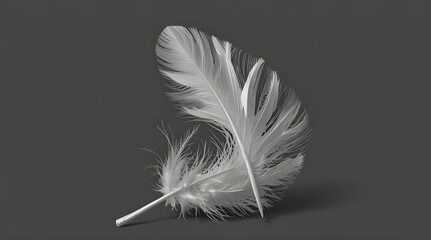 Obraz premium White feather on transparent background.generative.ai 