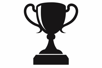  Trophy cup silhouette icon vector on white background 