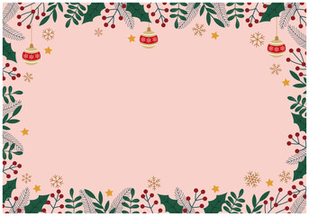 クリスマスフレームのヒイラギ飾り34の2