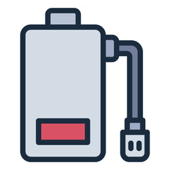 Fototapeta premium Low battery filled line icon indicating a drained RC power source