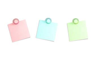 blank colorful note pad on magnetic board for message or memo to reminder.